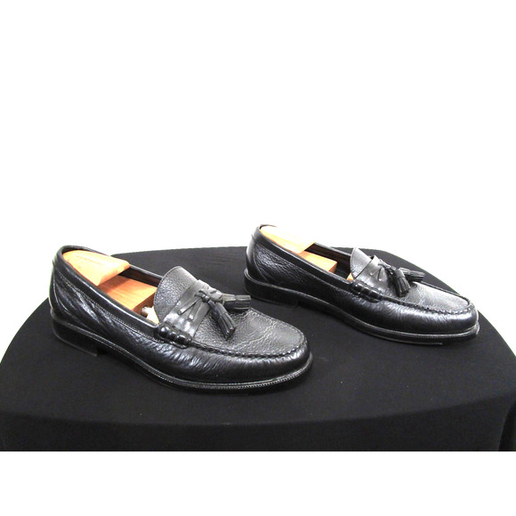 H. S. Trask Classic Black Pebbled Leather Tassel Loafers Men Sz 11 M EUC! main image 7